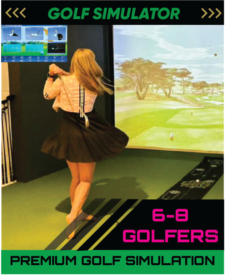 HOSS PREMIUM GOLF SIMULATOR 6 to 8 Golfers